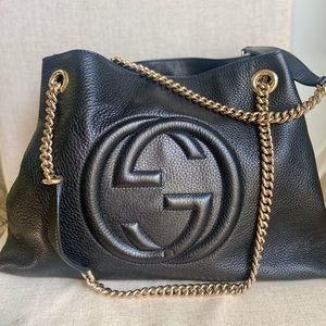 Gucci Pebbled Calfskin Medium Soho Chain  Bag